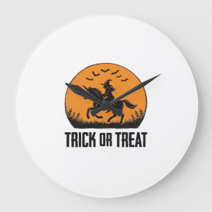 Heksen Halloween Trick Or Treat Antieke Maan_1 Grote Klok