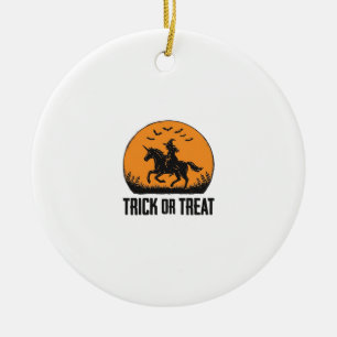 Heksen Halloween Trick Or Treat Antieke Maan_1 Keramisch Ornament