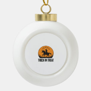 Heksen Halloween Trick Or Treat Antieke Maan_1 Keramische Bal Ornament