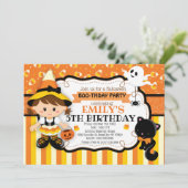 Heksen Halloween verjaardagsfeest Kaart (Staand voorkant)