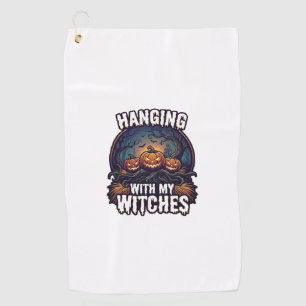 Heksen Hangen Halloween Pompoenen Geheime Bos Golfhanddoek