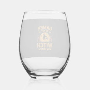 Heksen heks Halloween Gaming Design Wijnglas Zonder Voet