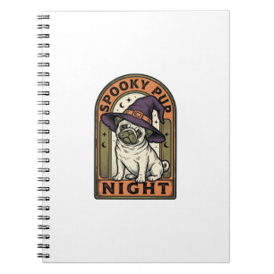 Heksen Honden T-Shirt Ontwerp met Vintage Gravure  Notitieboek