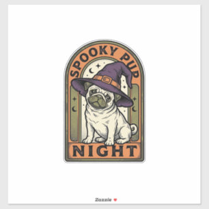 Heksen Honden T-Shirt Ontwerp met Vintage Gravure Sticker