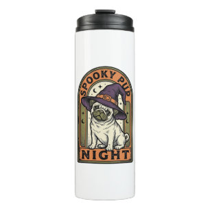 Heksen Honden T-Shirt Ontwerp met Vintage Gravure Thermosbeker