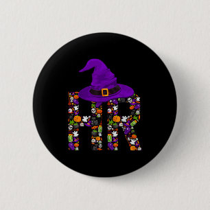 Heksen Hr Personeelszaken Pompoen Halloween Kostuu Ronde Button 5,7 Cm