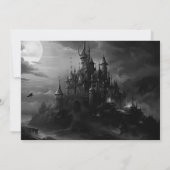 Heksen Kasteel Halloween Feest Uitnodiging (Achterkant)