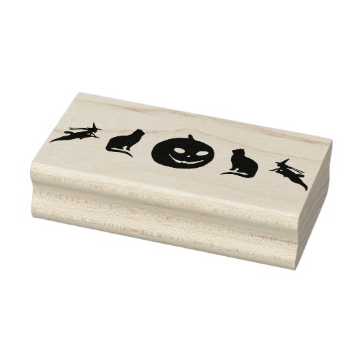 Heksen katten en pompoen silhouet kunst stempel (Stempel)