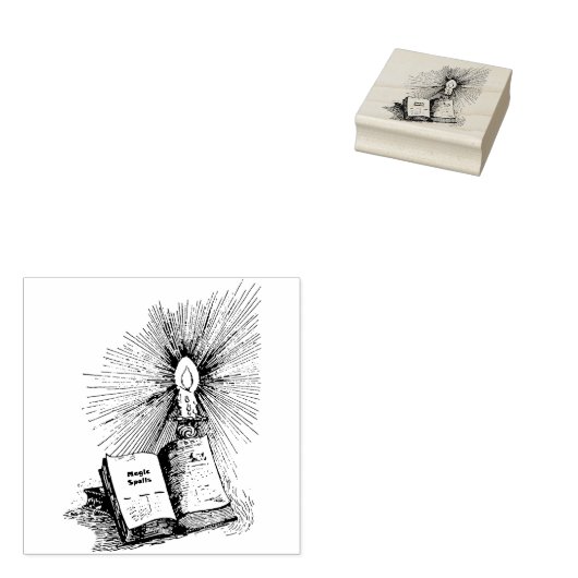 Heksen Magic Spells Boek Kaars Witchcraft kunst Rubberstempel (Gestempeld)