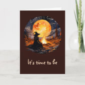 Heksen met kaarsen en vuur - Wicca Halloween 1 Kaart (Voorkant)