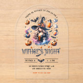 Heksen Nacht Halloween Party Uitnodiging Acryl Uitnodigingen (Voorkant)