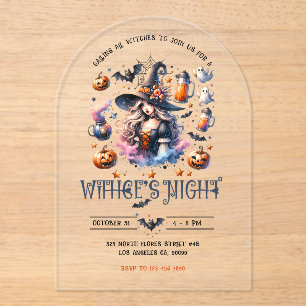 Heksen Nacht Halloween Party Uitnodiging Acryl Uitnodigingen