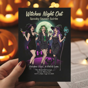 Heksen Nacht Uit Volwassenen Halloween Feest Kaart