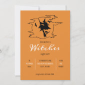 Heksen Night Out Vliegende Heks Halloween Kaart (Voorkant)