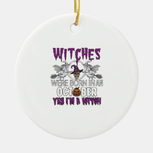 Heksen Oktober Halloween Schedel Heksenhoed Pompoe Keramisch Ornament