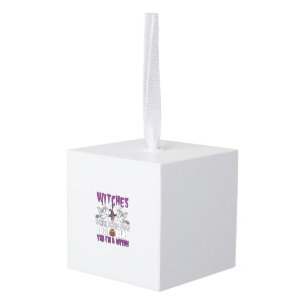 Heksen Oktober Halloween Schedel Heksenhoed Pompoe Kubus Ornament