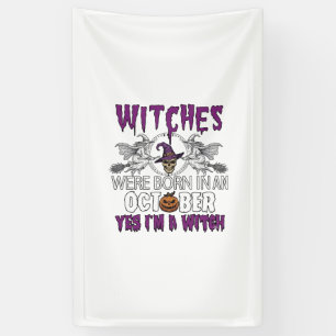Heksen Oktober Halloween Schedel Heksenhoed Pompoe Spandoek