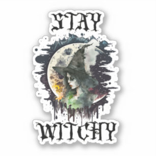 Heksen op Halloween en volle maan Sticker