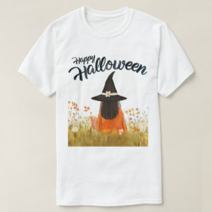 Heksen op Halloween in bloemenveld T-shirt