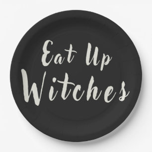 Heksen opeten Leuk Halloween Chic Zwart Papieren Bordje