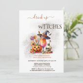 Heksen Pet Cocktail Pompoen Halloween Kaart (Staand voorkant)