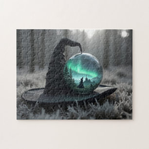 Heksen pet en kristallen bol legpuzzel