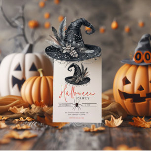 Heksen Pet Spidr Minimalistische Halloween Party Kaart