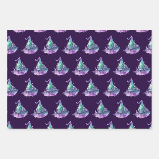 Heksen pompoen schedels vleermuizen eng Halloween Inpakpapier Vel (Voorkant)