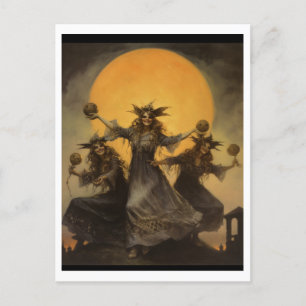 Heksen Sabbat, Halloween Uitnodiging Briefkaart
