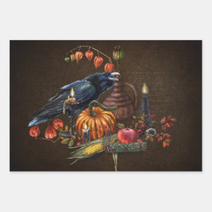 Heksen Samhain en Thanksgiving-rituelen Inpakpapier Vel