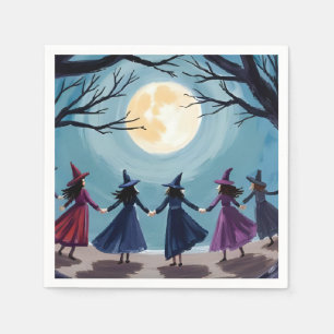 Heksen Seance Halloween Schilderij Servet