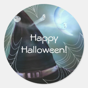 Heksen spooknacht Fijne Halloween-feestfavor Ronde Sticker