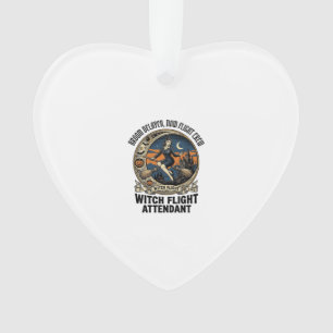 Heksen stewardess Halloween bezem brood ontwerp Ornament