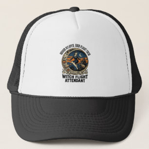 Heksen stewardess Halloween bezem brood ontwerp Trucker Pet