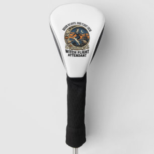 Heksen stewardess Halloween bezem gebroken ontwerp Golfheadcover