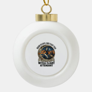 Heksen stewardess Halloween bezem gebroken ontwerp Keramische Bal Ornament