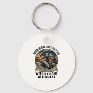 Heksen stewardess Halloween bezem gebroken ontwerp Sleutelhanger