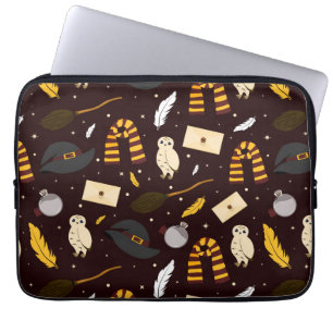 Heksen, tovenaars & magisch patroon laptop sleeve