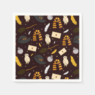 Heksen, tovenaars & magisch patroon servet