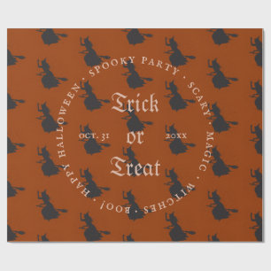 Heksen Trick or Treat Halloween Grunge Patroon Cadeaupapier