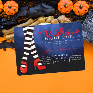 heksen uitstapje halloween vrijgezellenfeest kaart