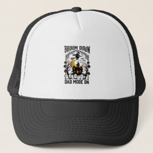 Heksen Vader Halloween Bezem Gebroken Vintage Graf Trucker Pet