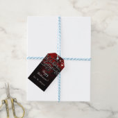 Heksen Verzamelen Rood & Zwart Damast Favor Cadeaulabel (Met Touw)