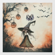 Heksen Vleermuizen en Jack O'Lanterns Halloween