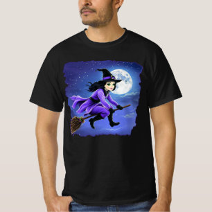 Heksen vliegen van een bezem - Wicca Halloween 1 T-shirt
