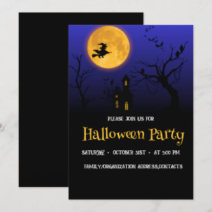 Heksen Vollemaan Halloween Feest Uitnodiging