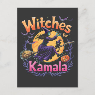 Heksen voor kamala kinderloze kat dame Halloween Uitnodiging Briefkaart