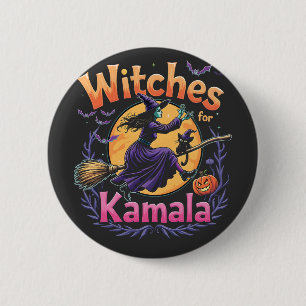 Heksen voor Kamala Kinderloze Kat Lady Halloween Ronde Button 5,7 Cm