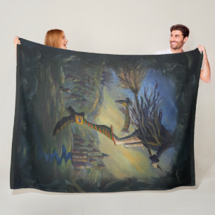 Heksen vrouw fleece deken