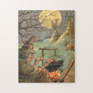 Heksen Vuur Ketel Volle Maan Nacht Legpuzzel